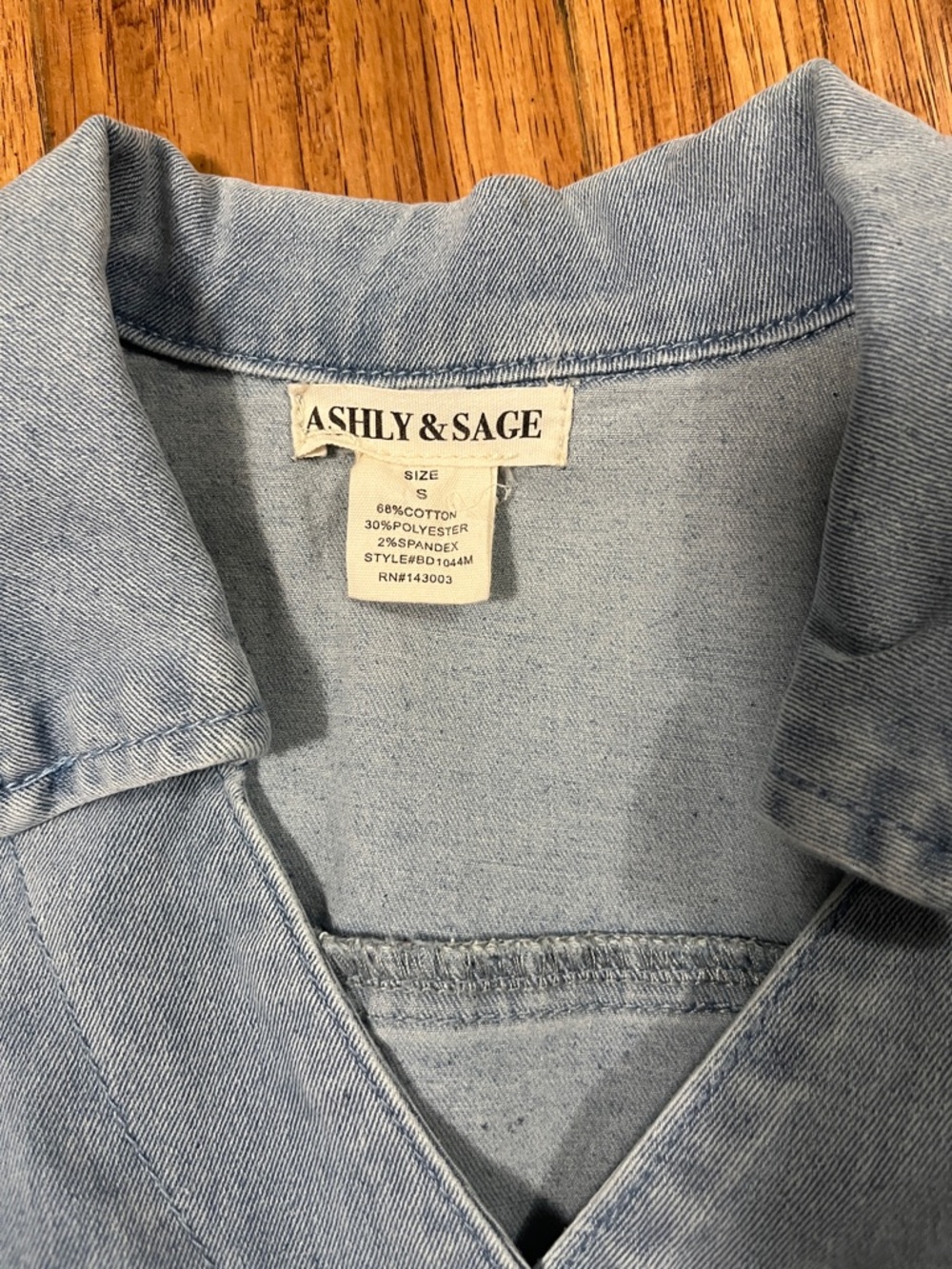 Light Blue Denim Belted Midi Dress Ashley & Sage nwot small women’s dress #619 - Picture 4 of 8